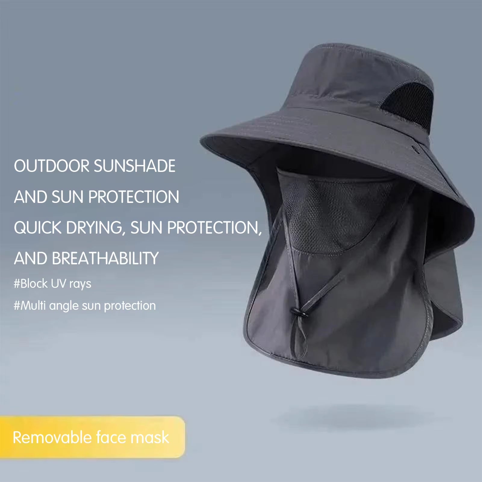 Sun Protection Hat with Neck Cover Cool Beach Hat Travel Brim Summer UV Hats for Summer Beach Fishing Hiking